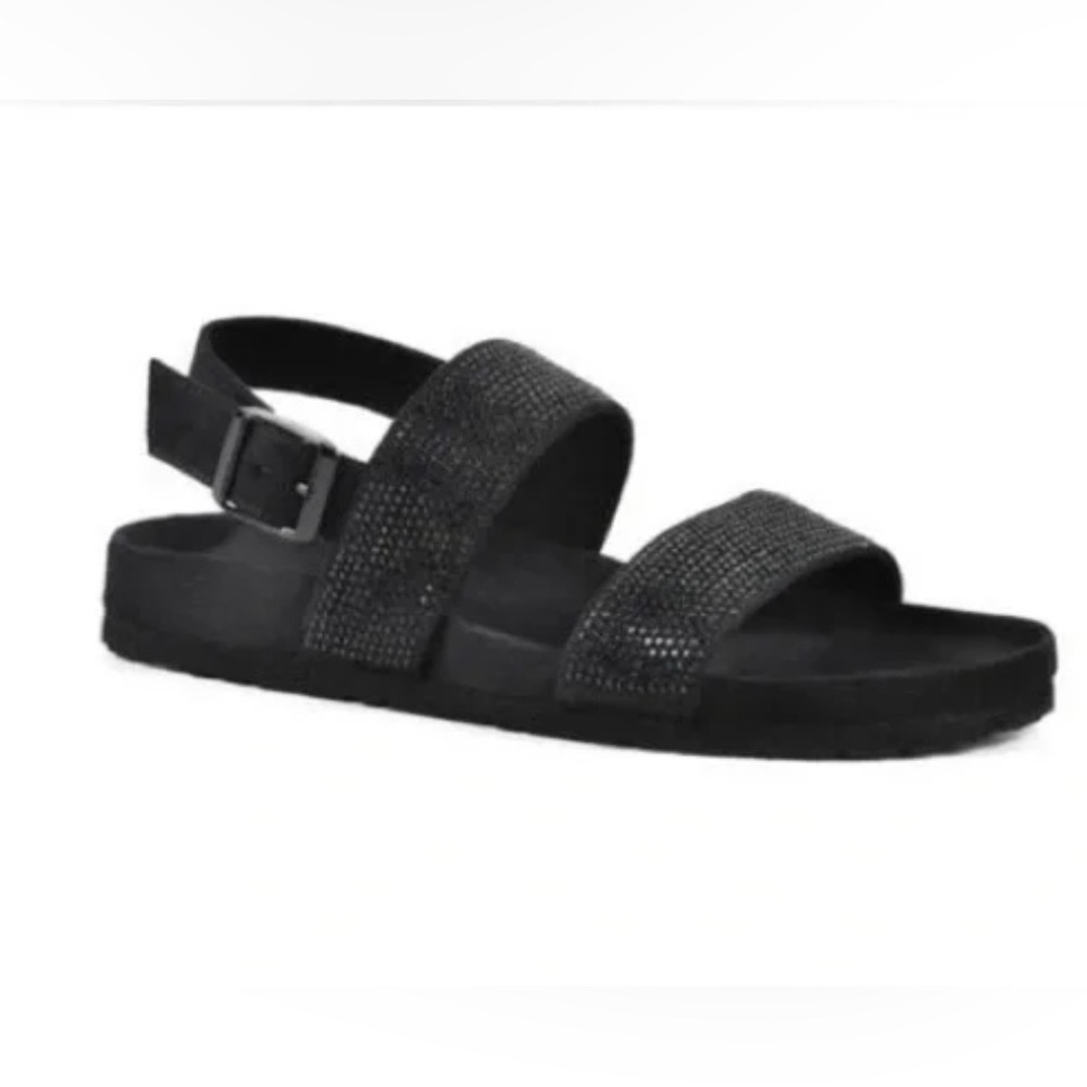 White Mountain Black Sparkle Sandals